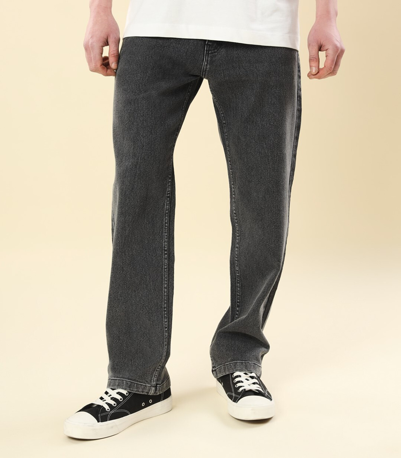Image of UNITED DENIM Relaxed Fit Men Dark Grey Jeans