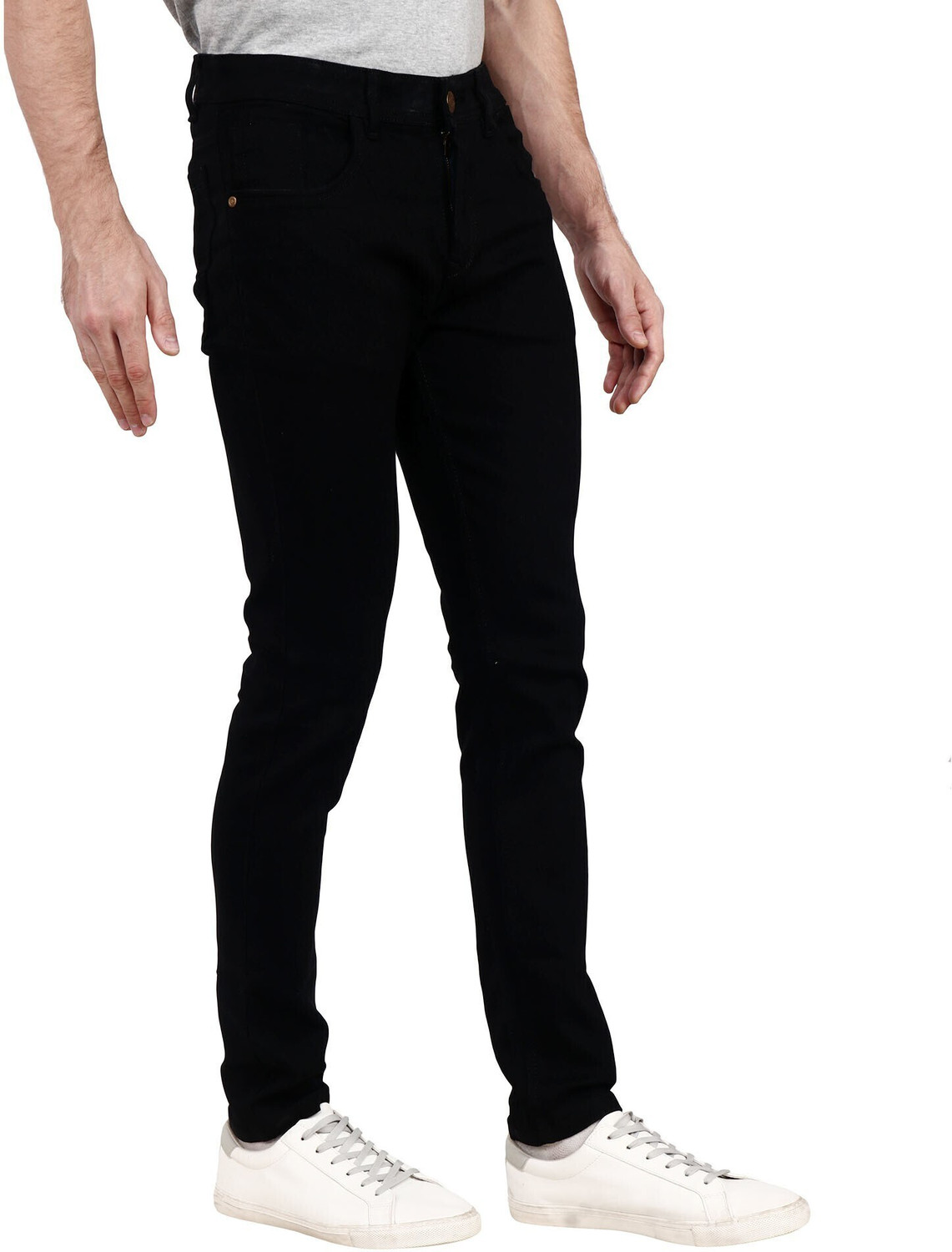 Image of ZAYSH Men Slim Mid Rise Black Jeans