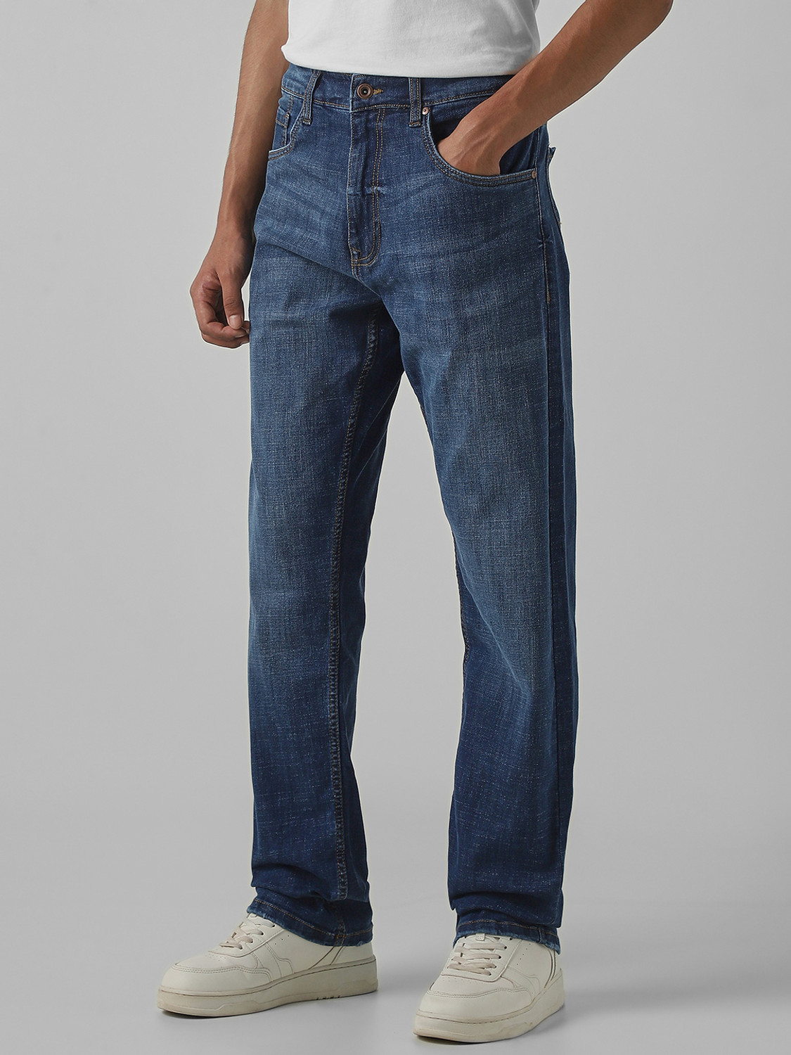 Image of MUFTI Straight Fit Men Blue Jeans