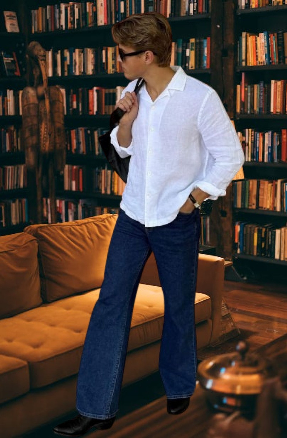 Image of Playfeel Boot-Leg Men Dark Blue Jeans