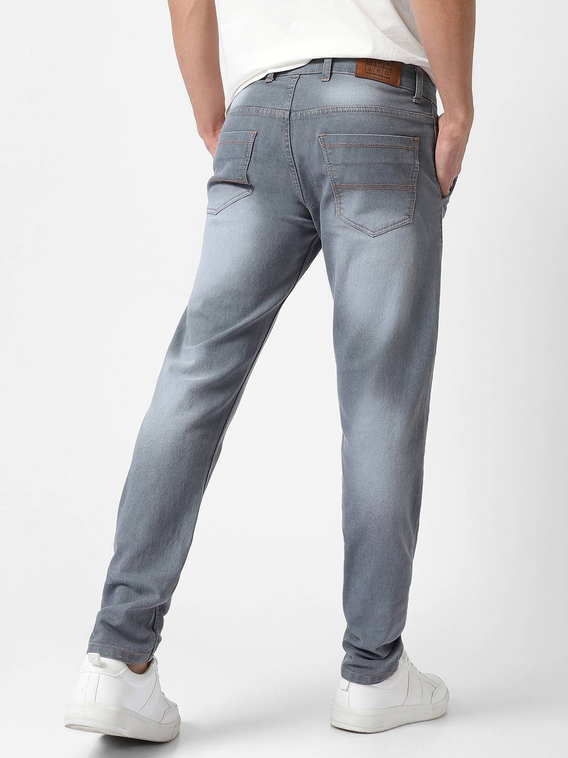 Urbano Slim Men Grey Jeans - Image 3