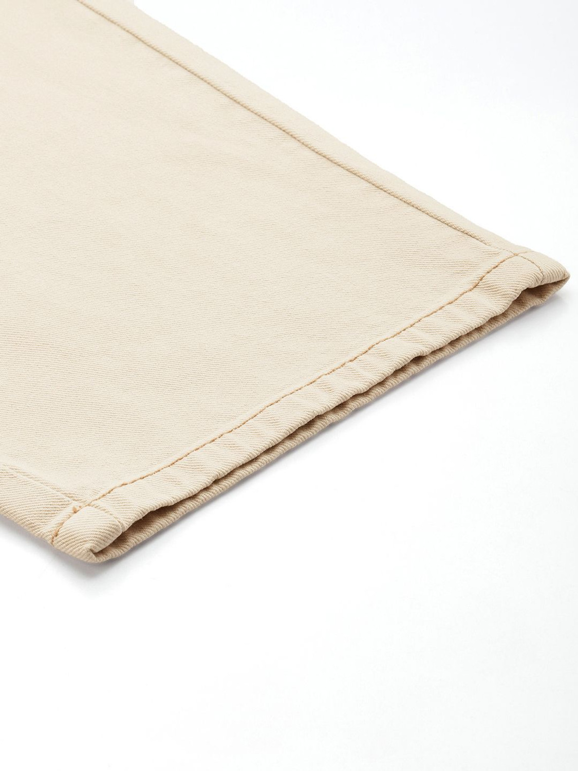 Image of WROGN Relaxed Fit Men Beige Jeans