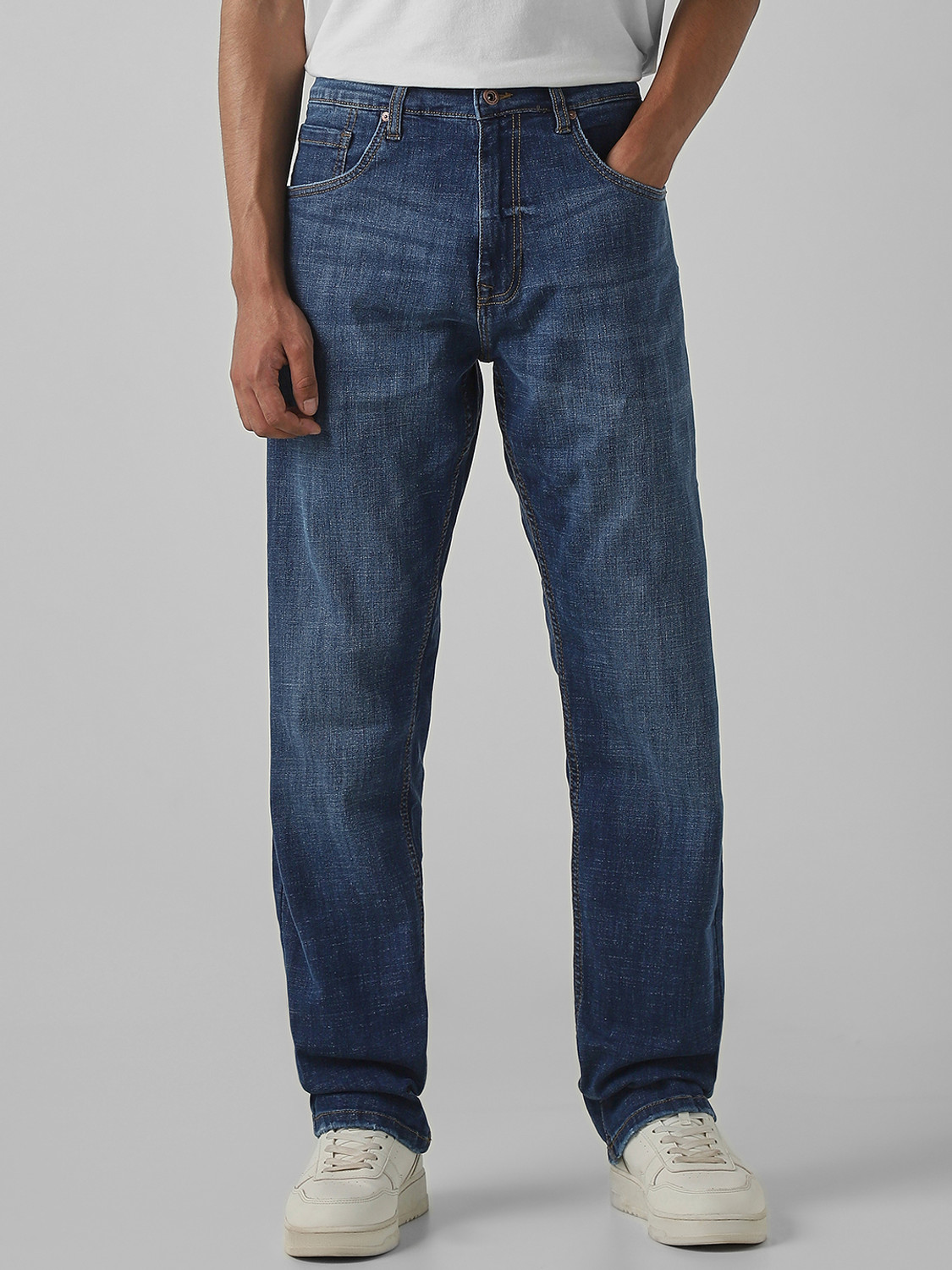 Image of MUFTI Straight Fit Men Blue Jeans