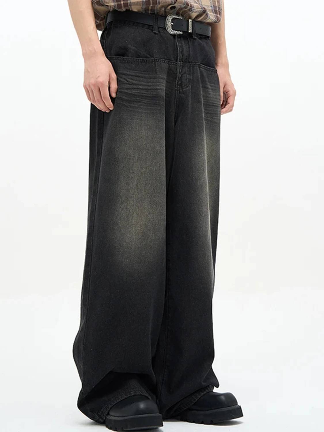 sky collection Wide Leg Black Jeans - Image 2