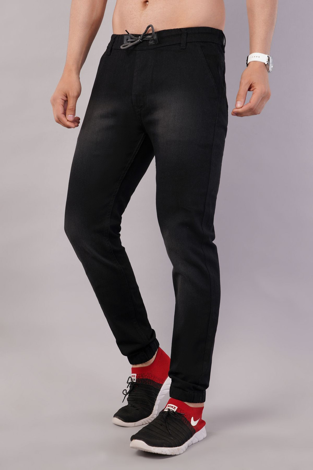 Image of NIVASU Jogger Fit Men Black Jeans