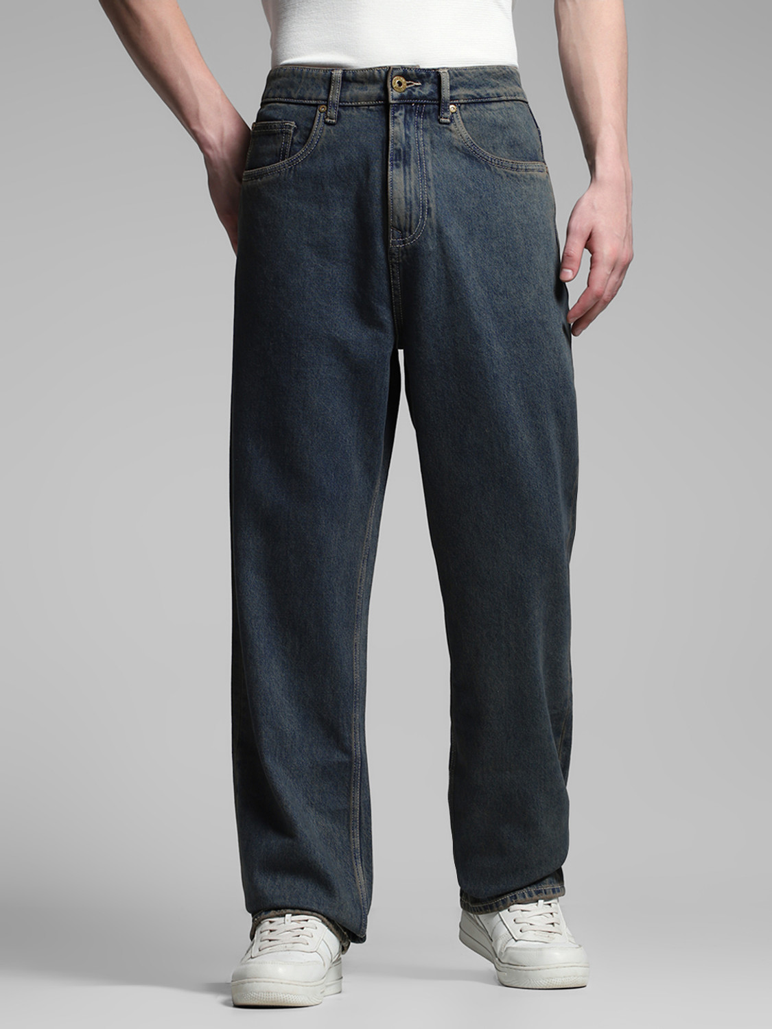Image of JACK & JONES Loose Fit Men Dark Blue Jeans