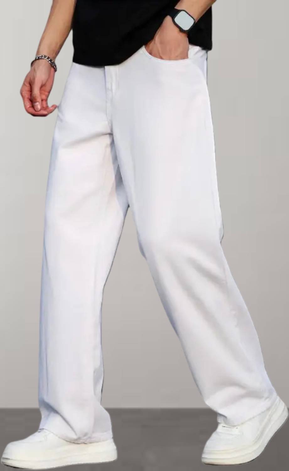 CABRRR Straight Fit Men White Jeans