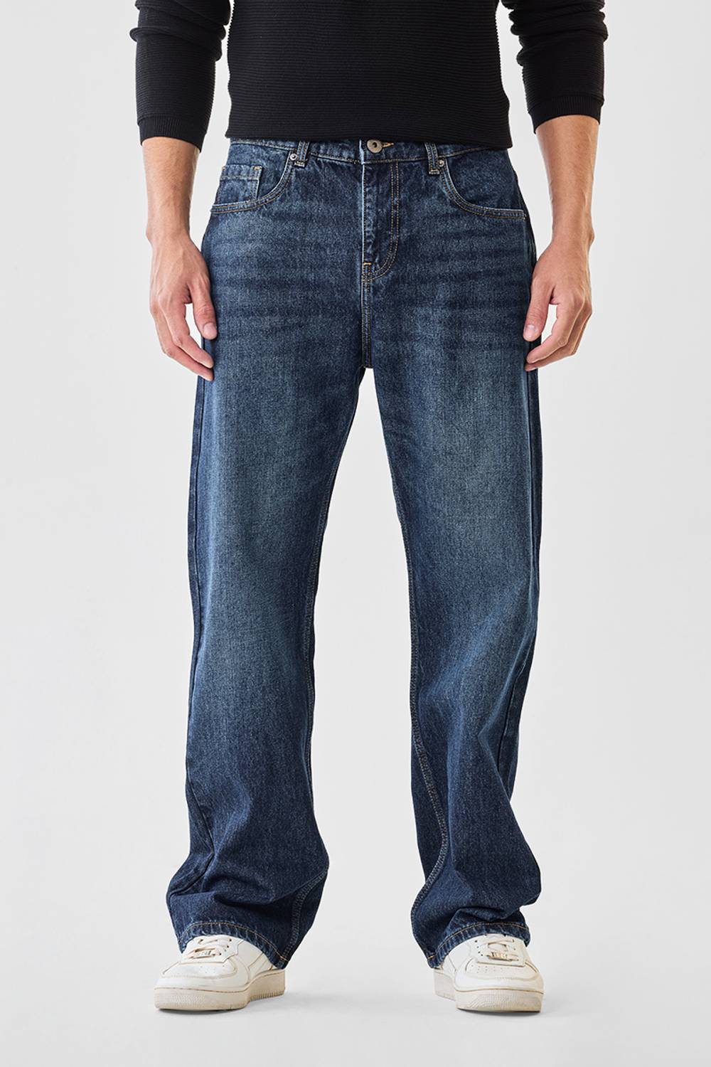 Snitch Straight Fit Men Dark Blue Jeans - Image 3