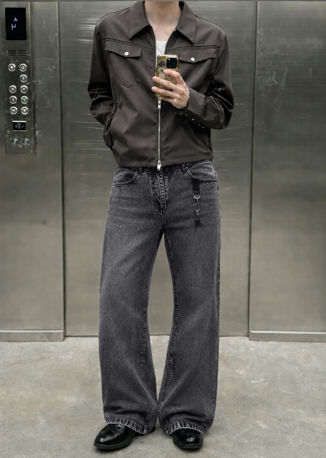 Image of Plus91 Boot-Leg Men Grey Jeans