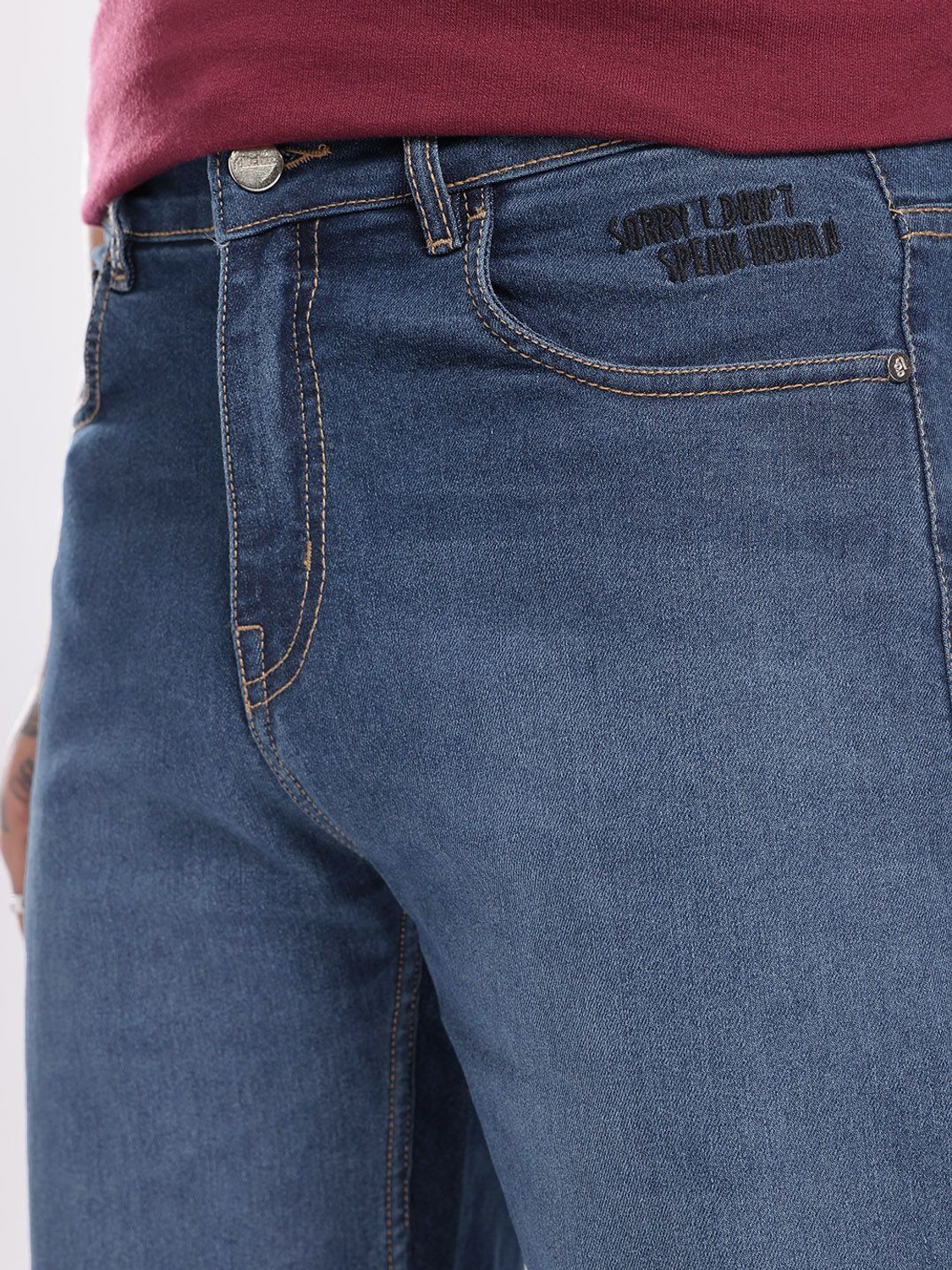 Image of Glitchez Regular Men Blue Jeans