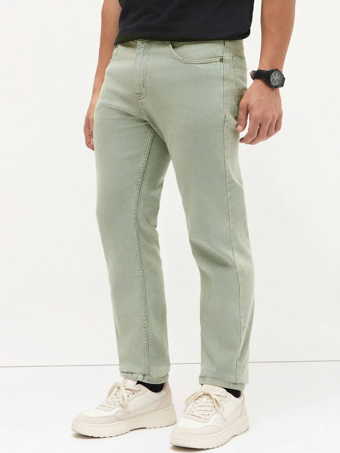 Men Regular Mid Rise Grey Jeans - Image 2