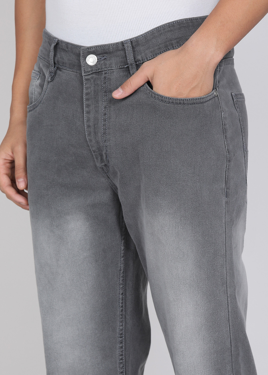 Image of Roadster Regular Men Grey Jeans