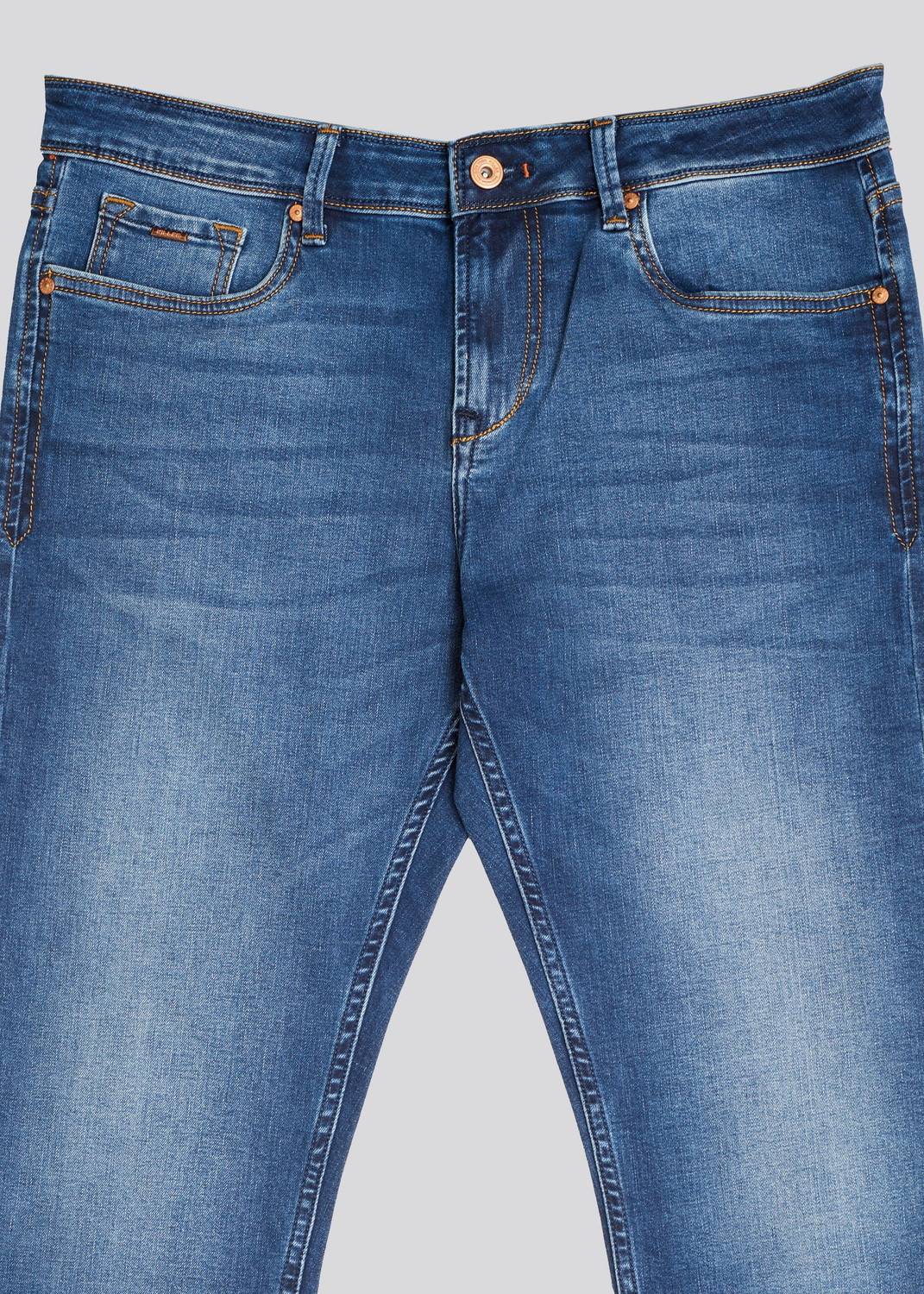 Image of KILLER Men Straight Fit Mid Rise Blue Jeans