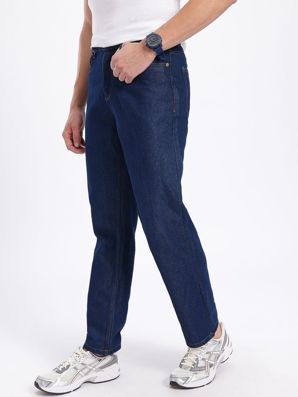 Image of Glitchez Straight Fit Men Blue Jeans