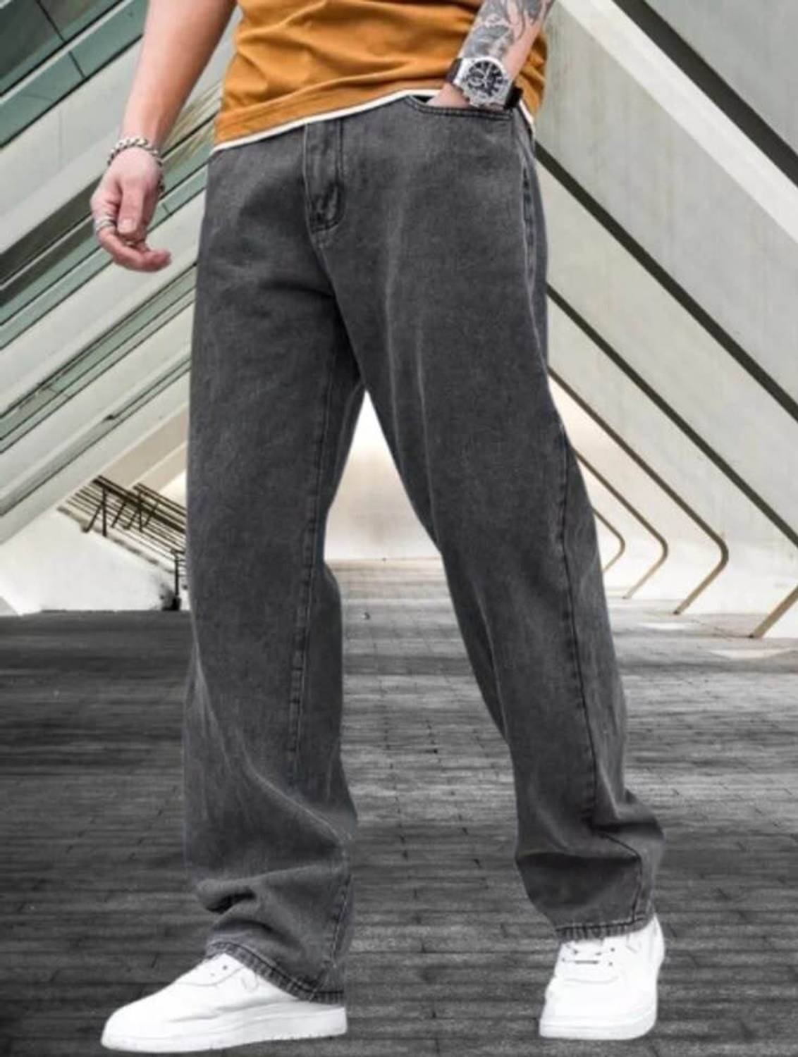 CABRRR Loose Fit Men Grey Jeans - Image 4