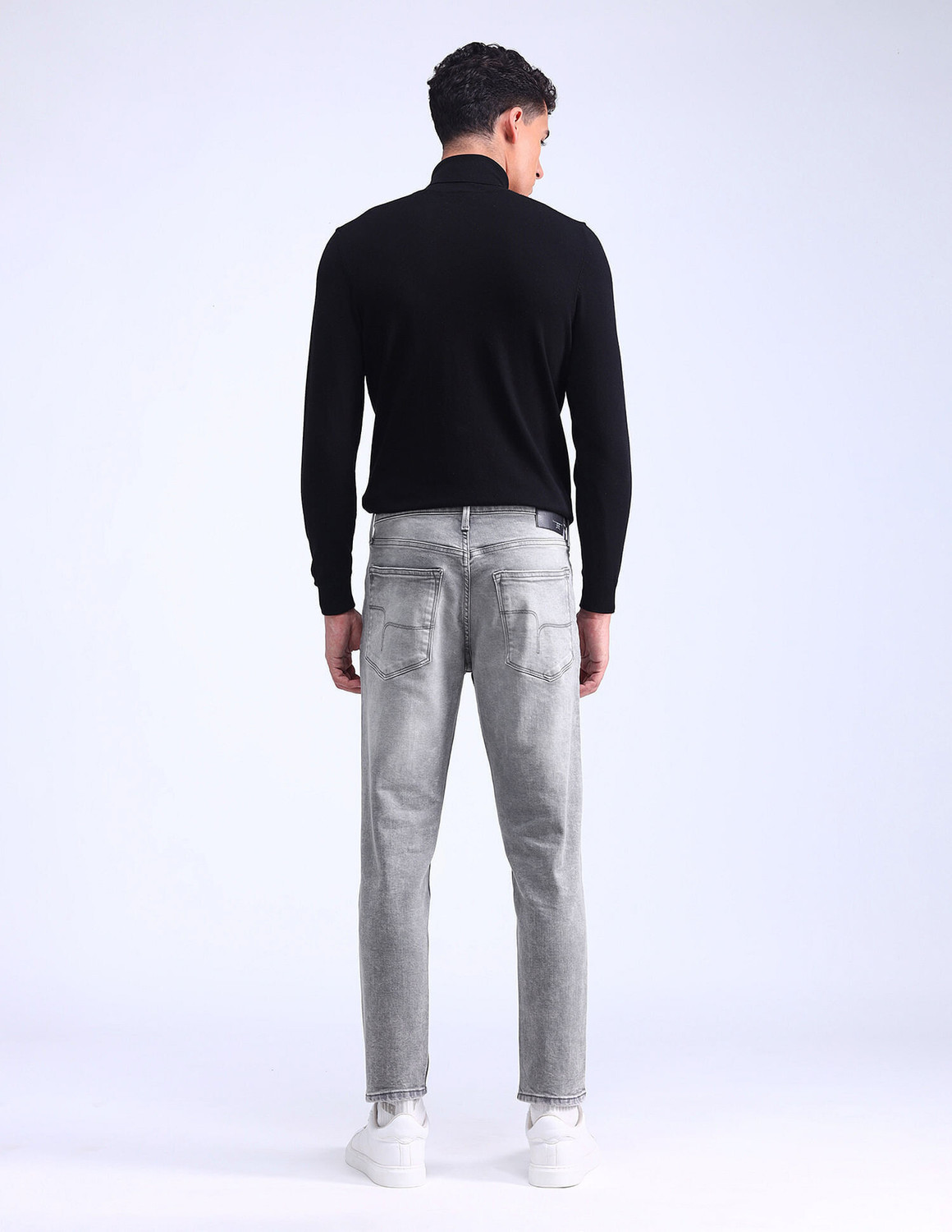 Image of FLYING MACHINE Straight Fit Men Grey Jeans