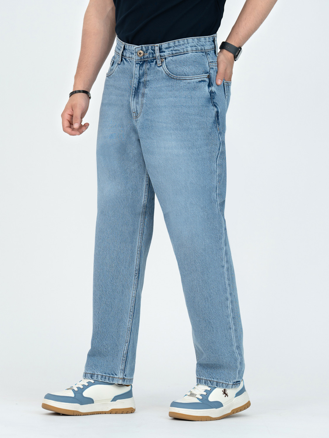 Image of RED TAPE Loose Fit Men Dark Blue Jeans