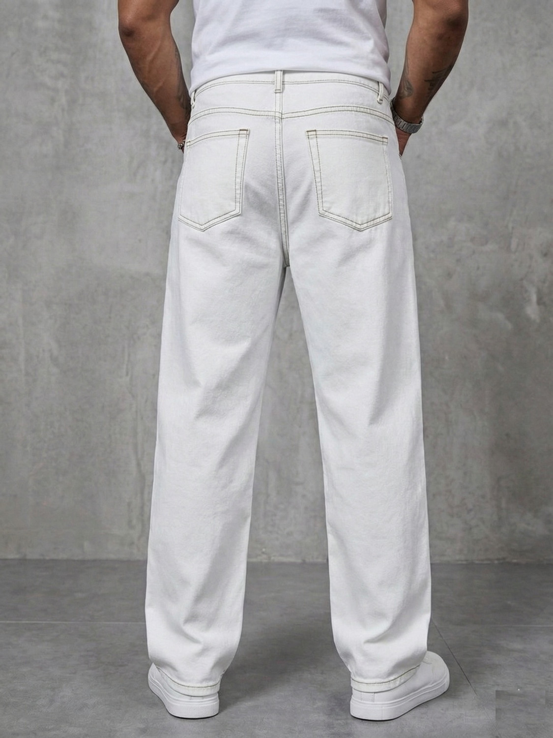 Image of Gaucha Loose Fit Men White Jeans