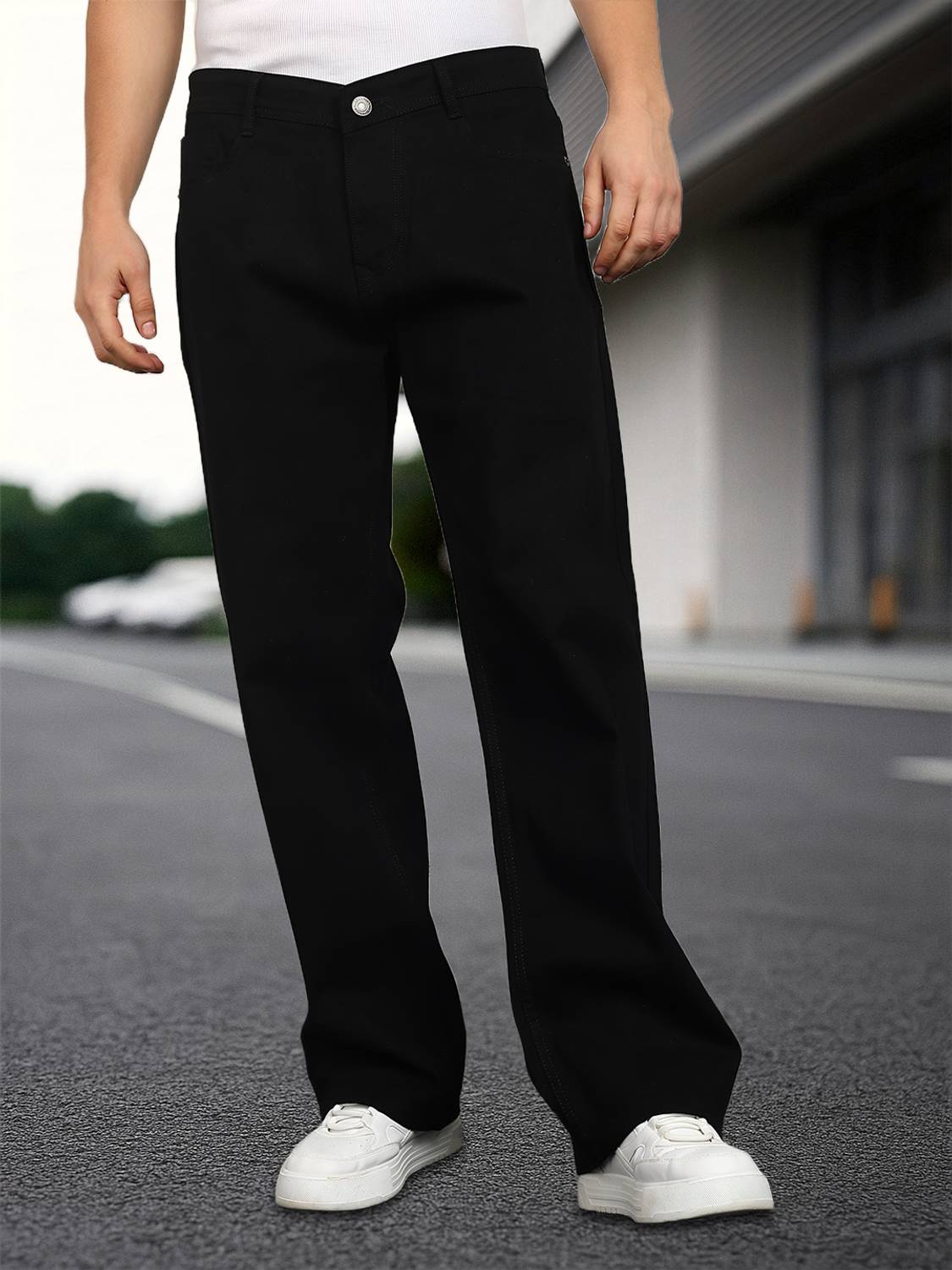 ANGERHOOD Relaxed Fit Men Black Jeans