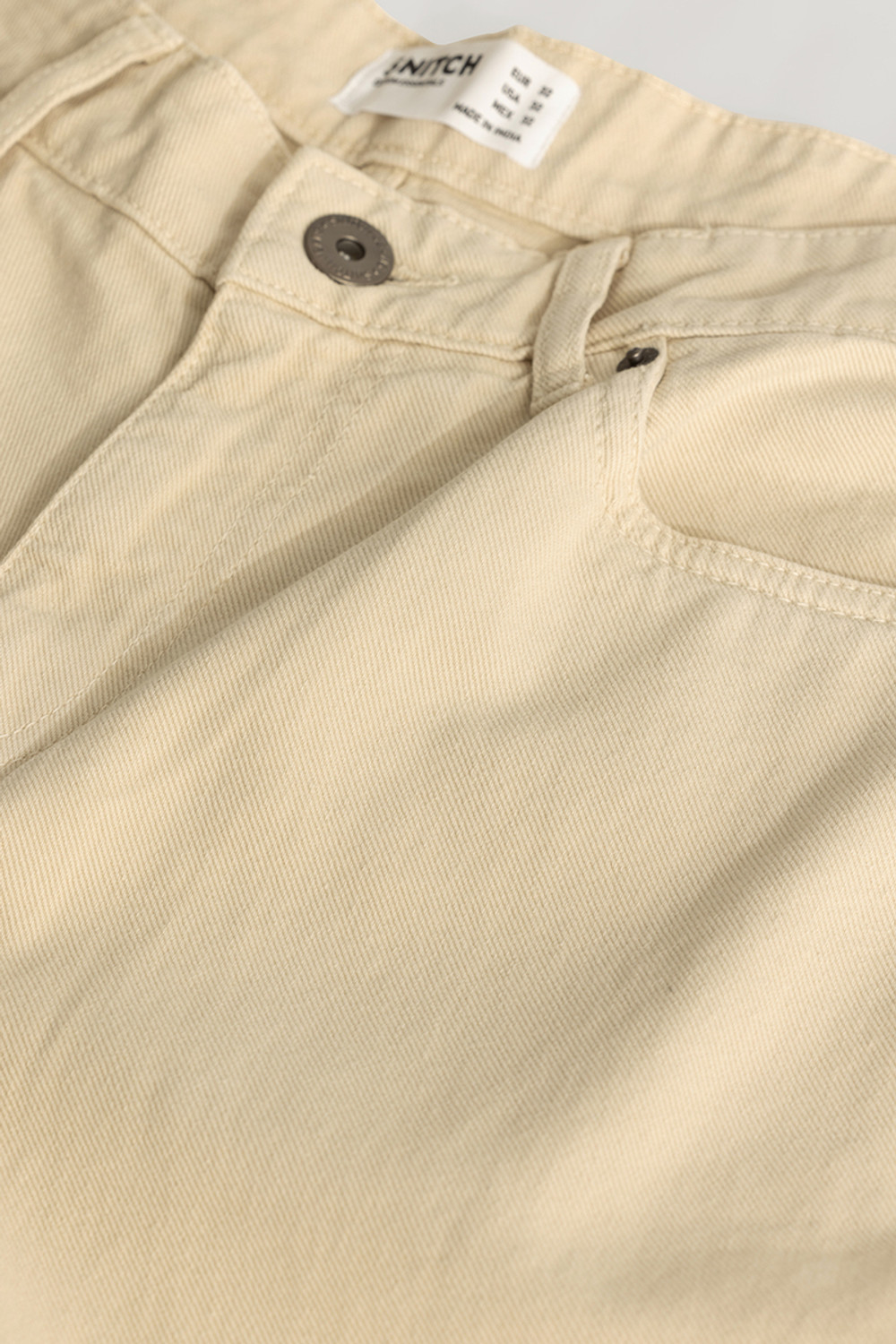 Image of Snitch Boyfriend Men Beige Jeans