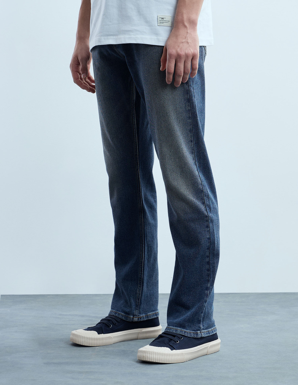 Image of FLYING MACHINE Straight Fit Men Blue Jeans