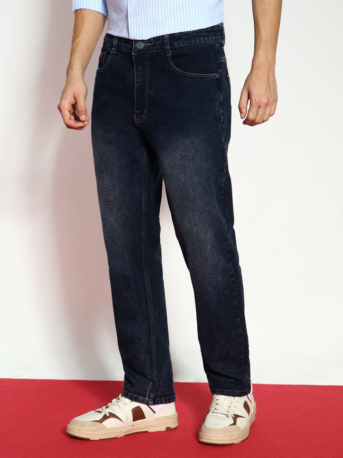 Image of Urbano Fashion Straight Fit Men Dark Grey Jeans
