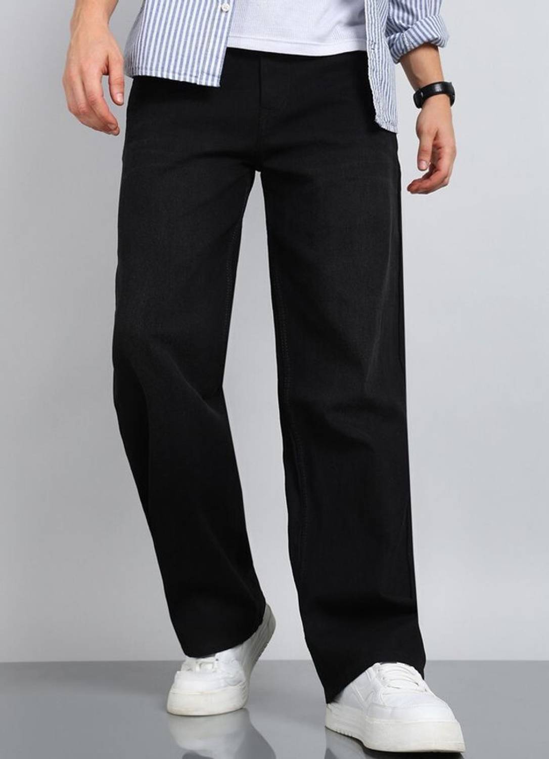 SDFLY Straight Fit Men Black Jeans - Image 1