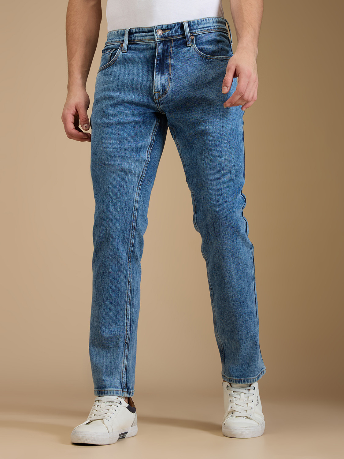 Image of Pepe Jeans Straight Fit Men Dark Blue Jeans