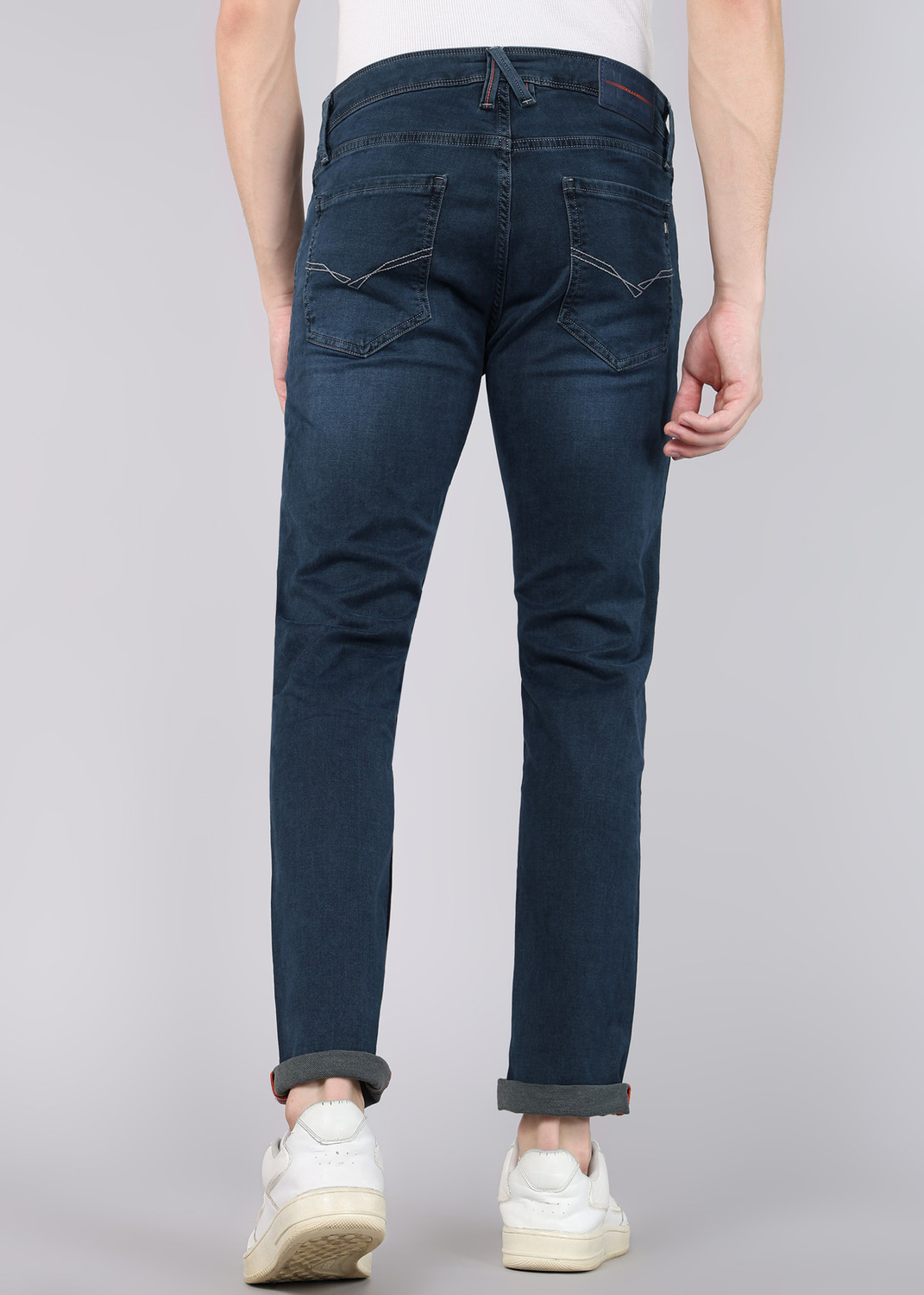 Image of KILLER Men Slim Mid Rise Dark Blue Jeans