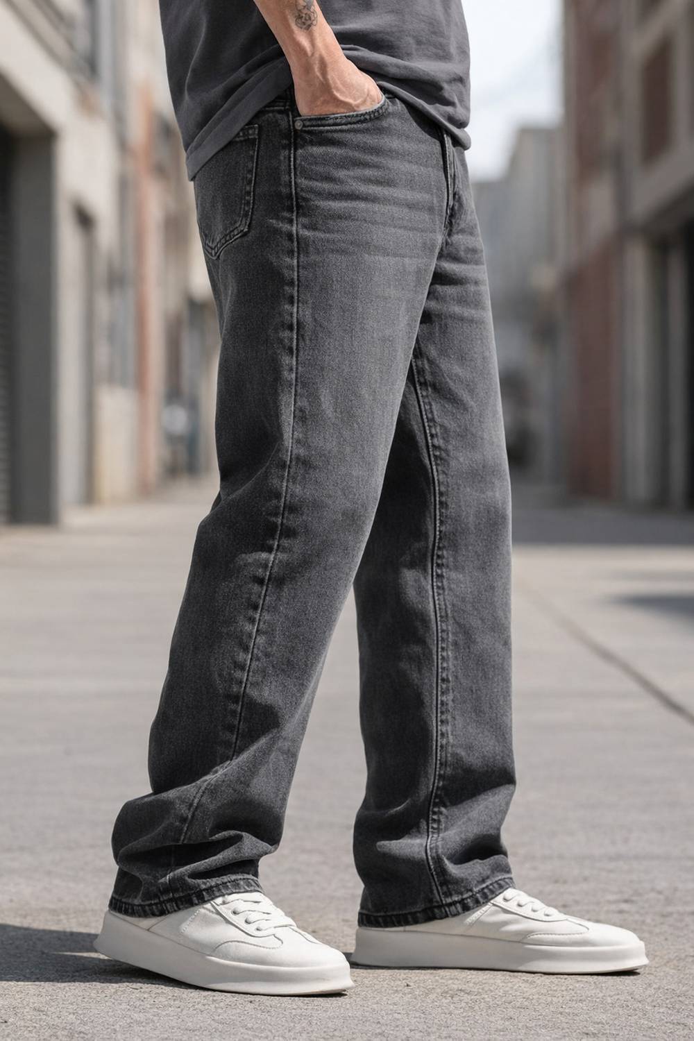 DENIM4MEN Straight Fit Grey Jeans - Image 3