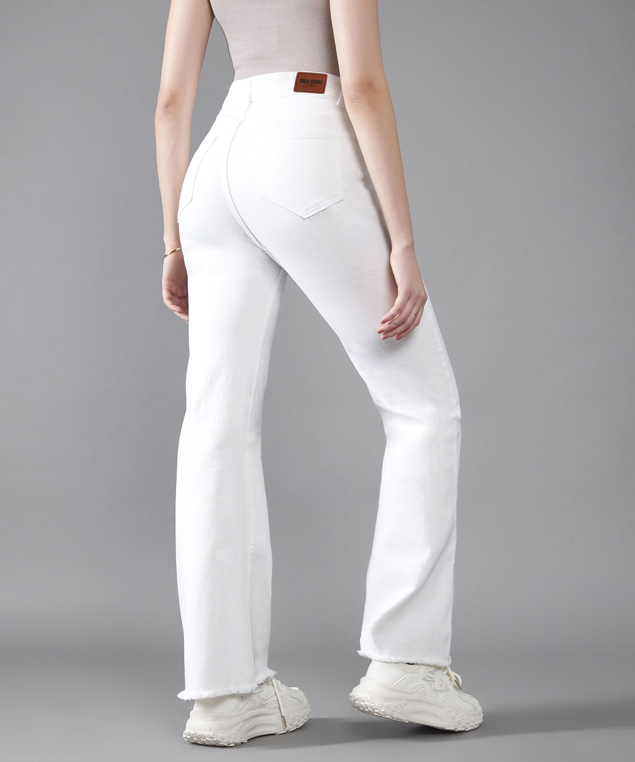 Image of DOLCE CRUDO Boot-Leg Women White Jeans