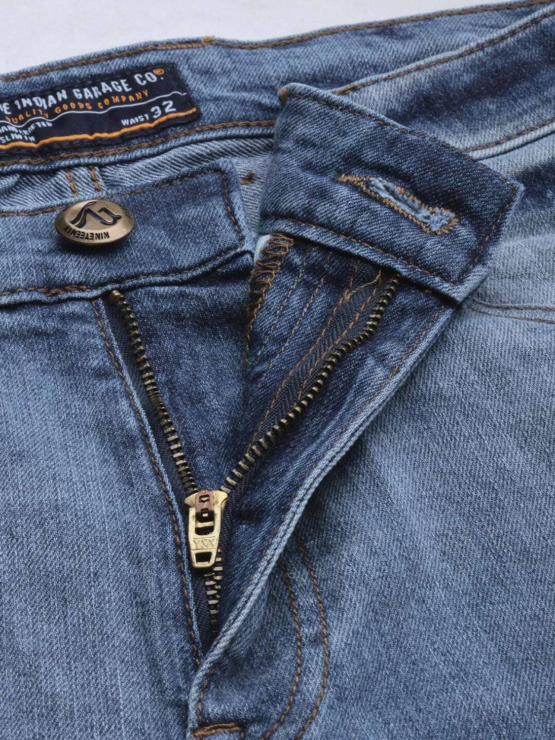 The Indian Garage Co. Slim Men Blue Jeans - Image 5