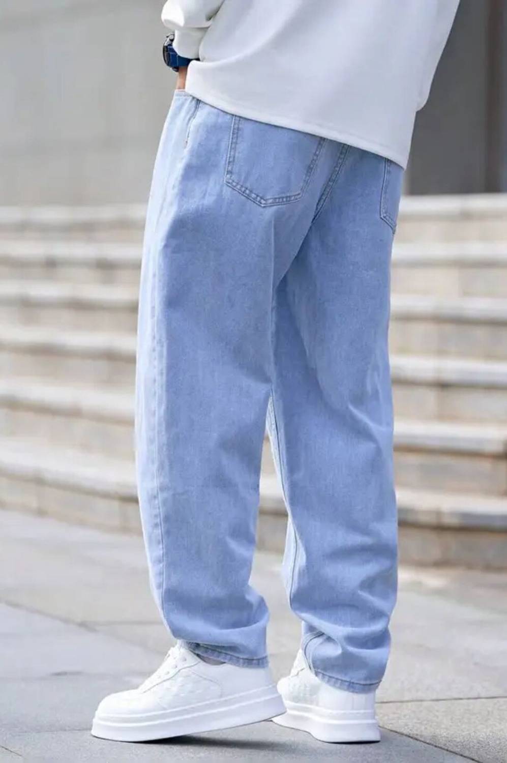 DENIM LOOK Men Light Blue Jeans - Image 2