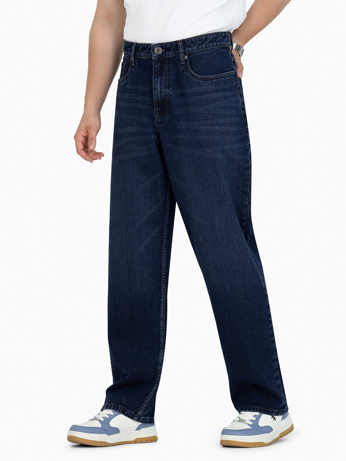 Image of RED TAPE Loose Fit Men Blue Jeans