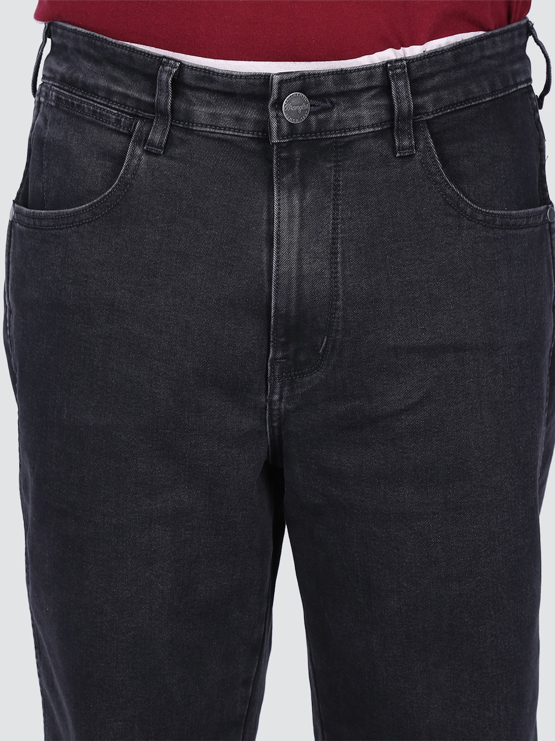 Image of Wrangler Straight Fit Men Black Jeans