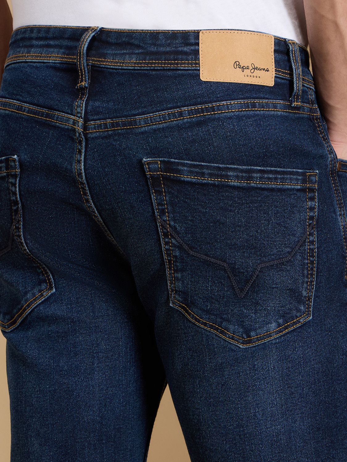 Image of Pepe Jeans Straight Fit Men Dark Blue Jeans