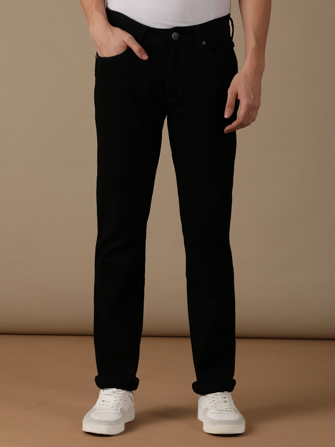Image of Wrangler Regular Men Black Jeans