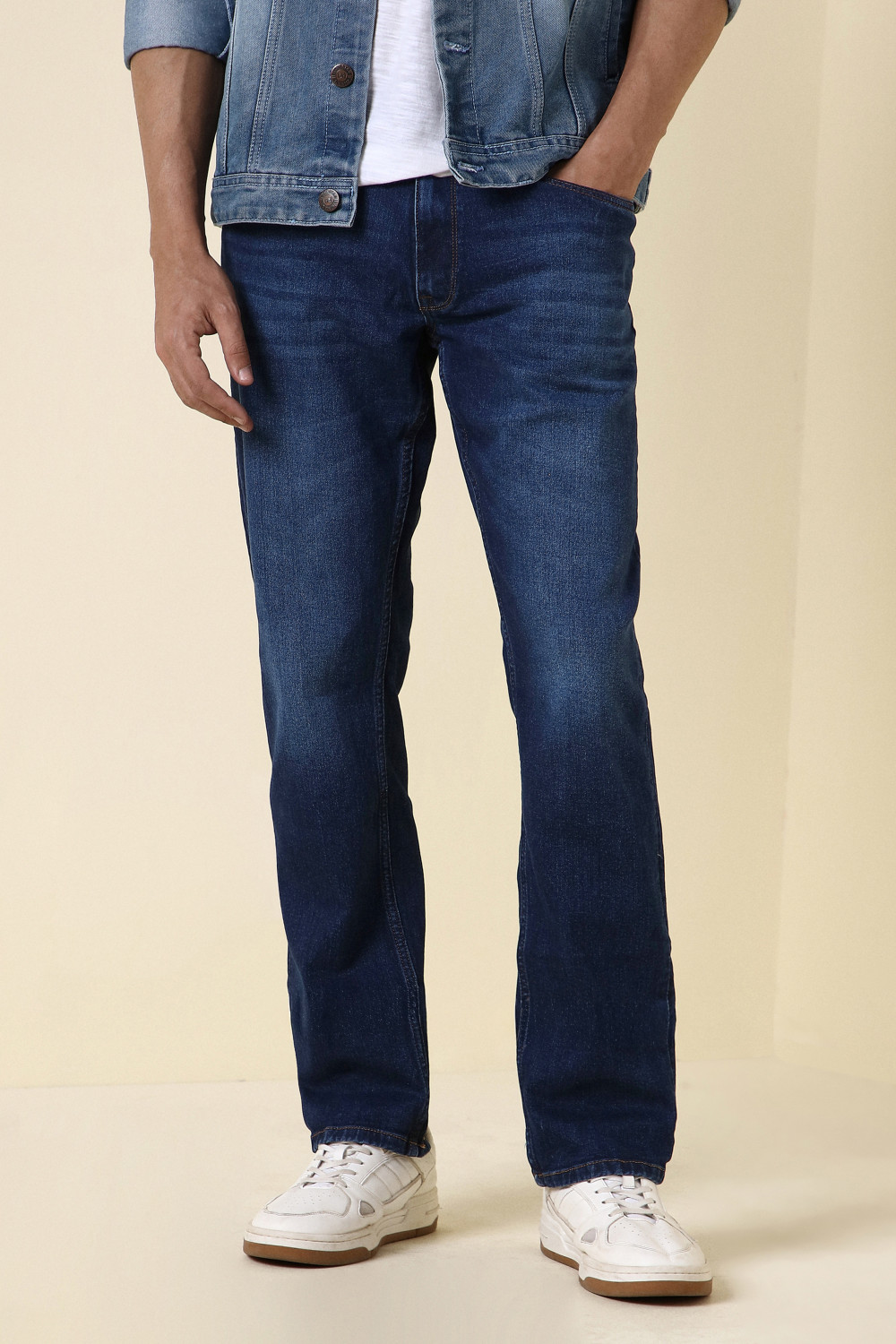 Image of Allen Solly Regular Men Blue Jeans