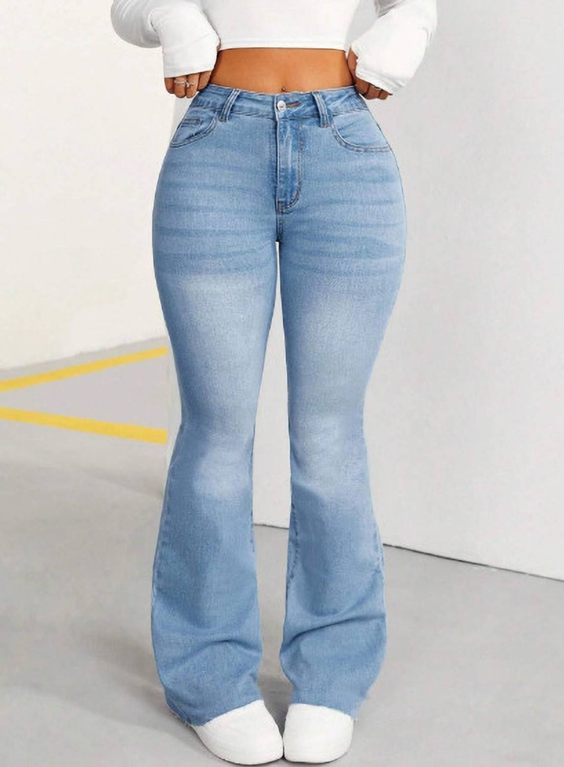 Herway Boot-Leg Women Blue Jeans