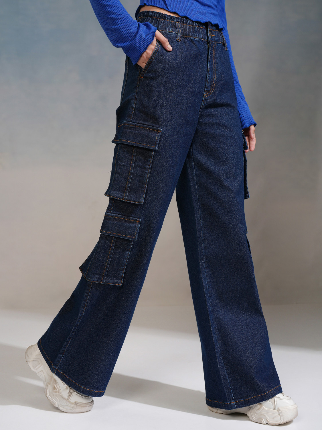 Image of Tokyo Talkies Straight Fit Women Dark Blue Jeans