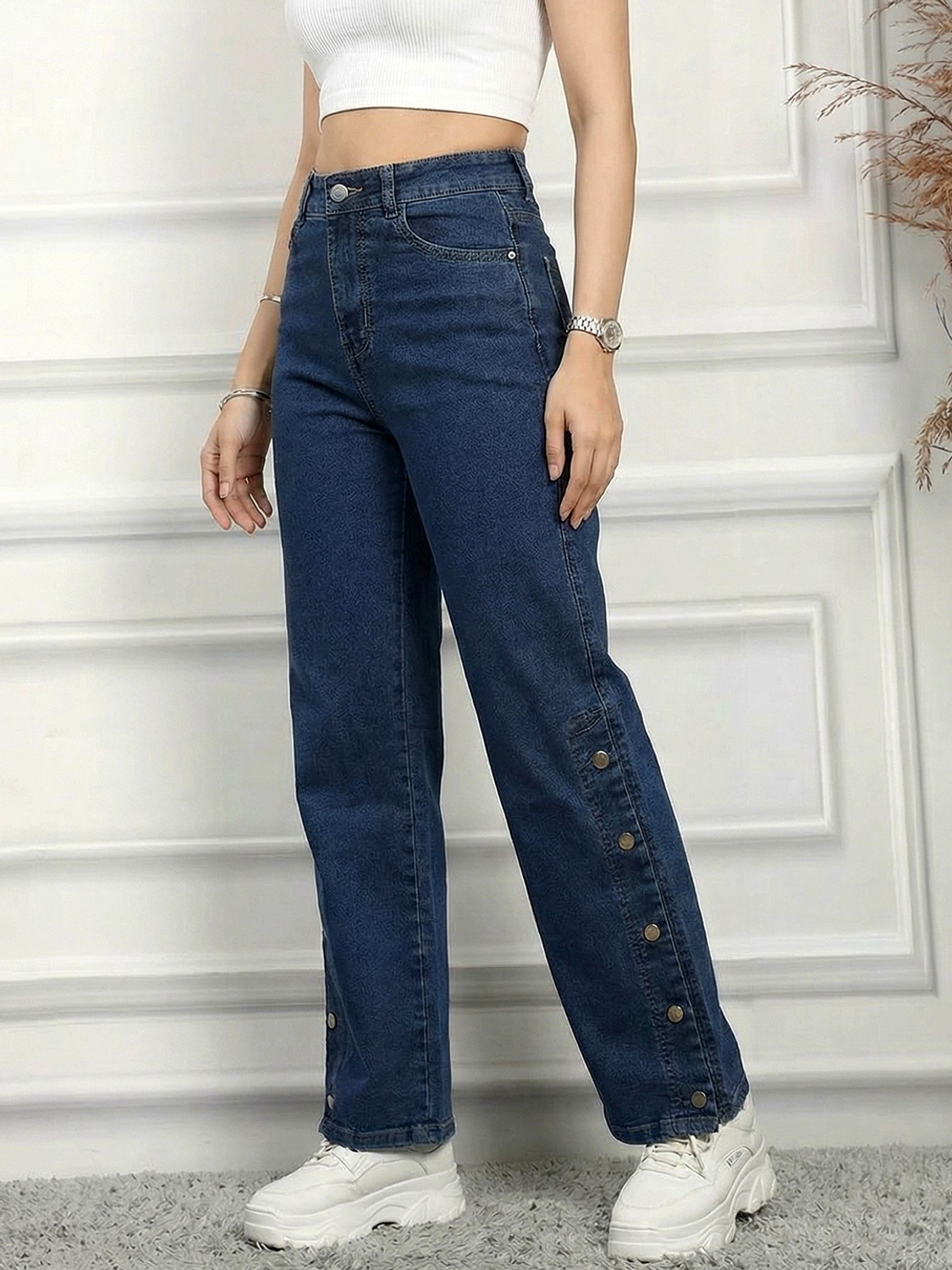 Image of ADDYVERO Straight Fit Women Dark Blue Jeans