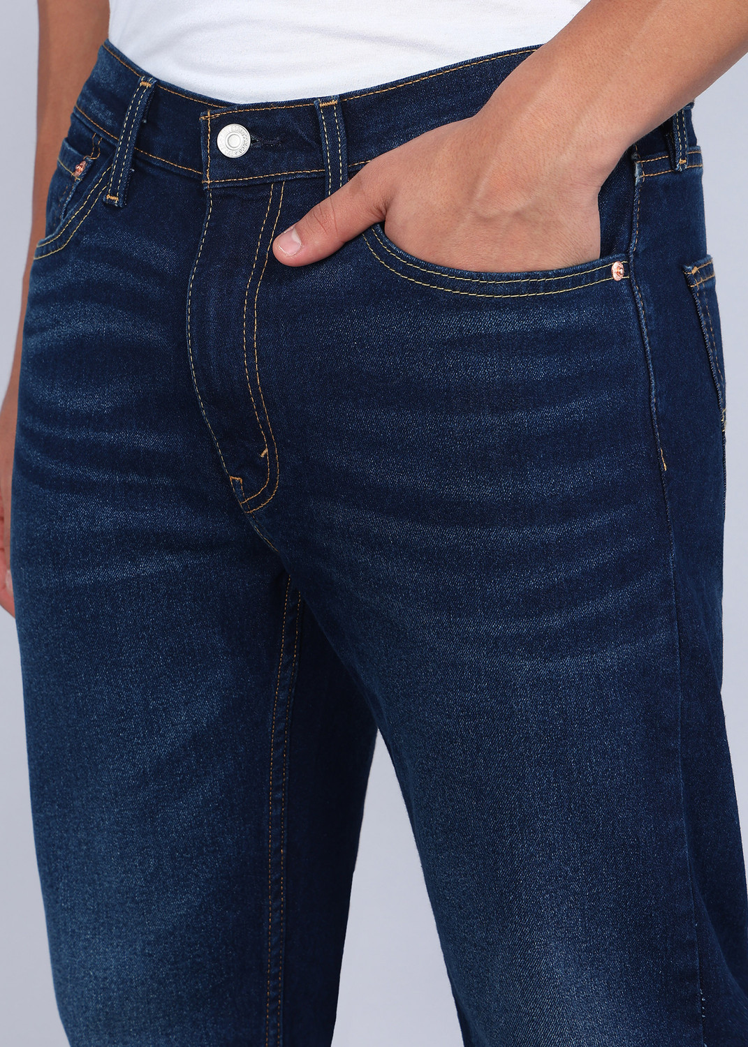Image of LEVI'S Straight Fit Men Dark Blue Jeans