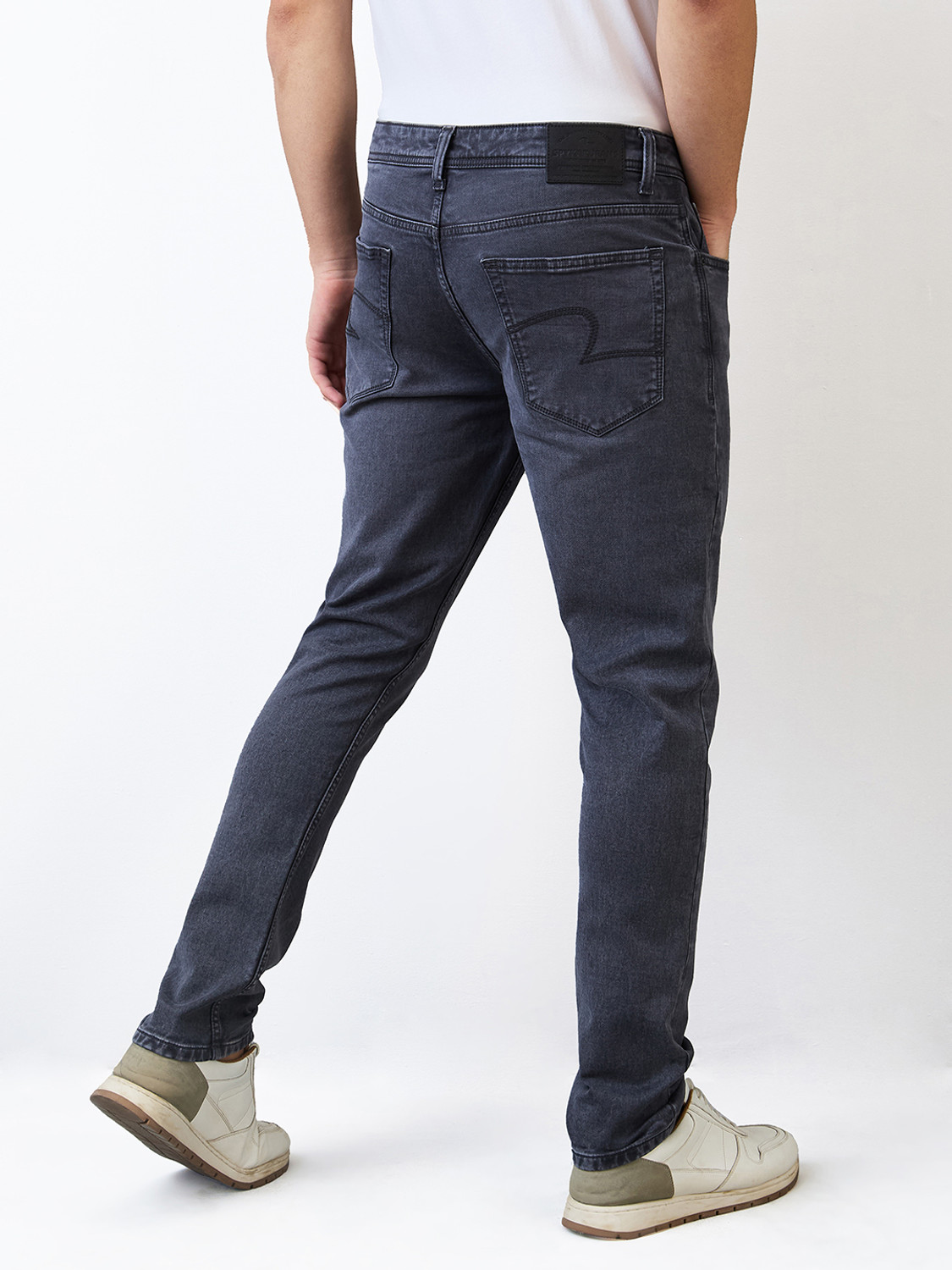 Image of Spykar Men Slim Low Rise Grey Jeans