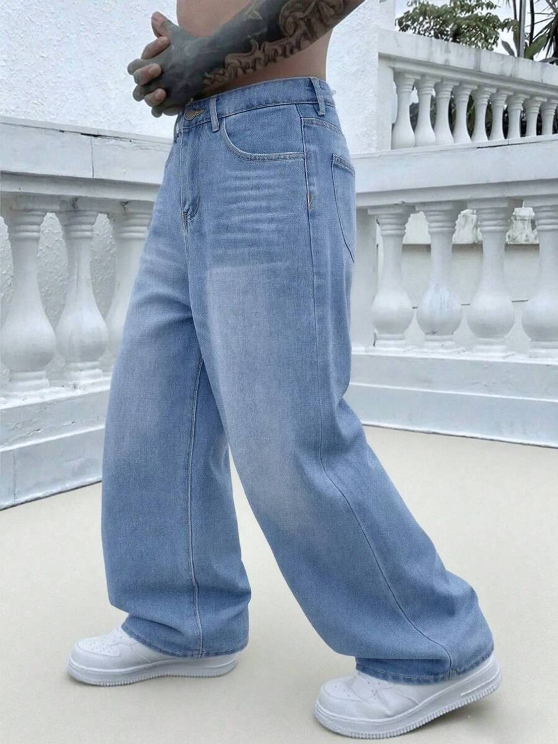 MERRYNX Straight Fit Men Light Blue Jeans - Image 3