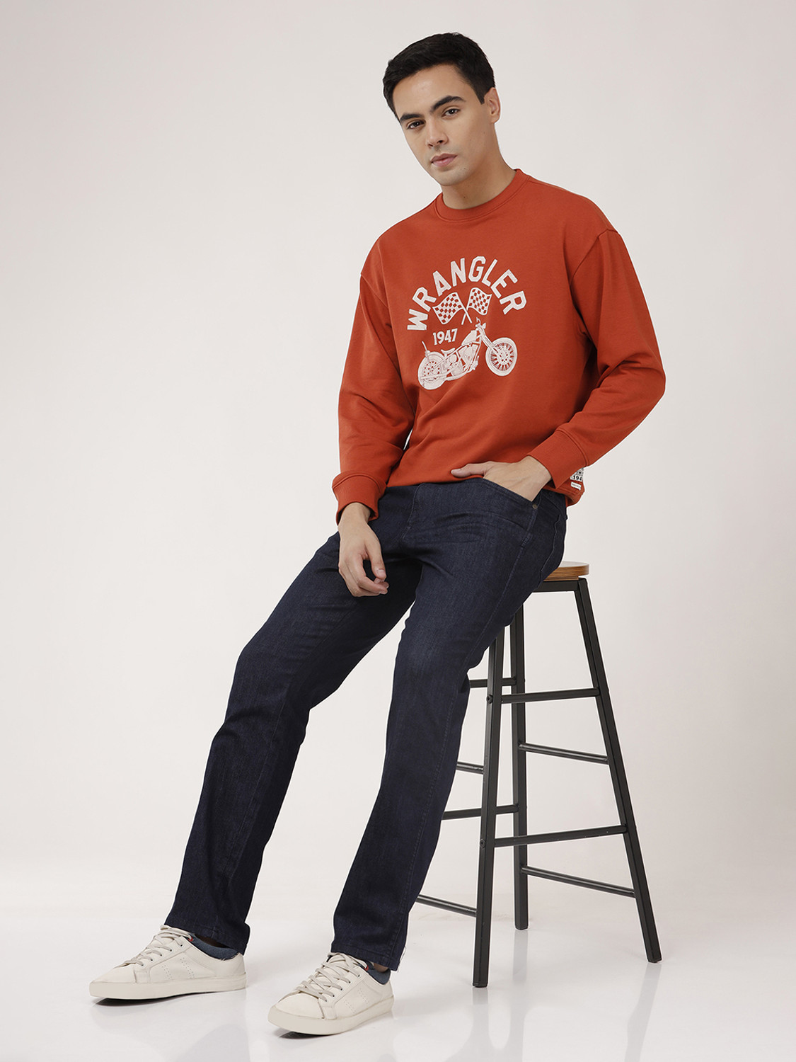 Image of Wrangler Regular Men Blue Jeans