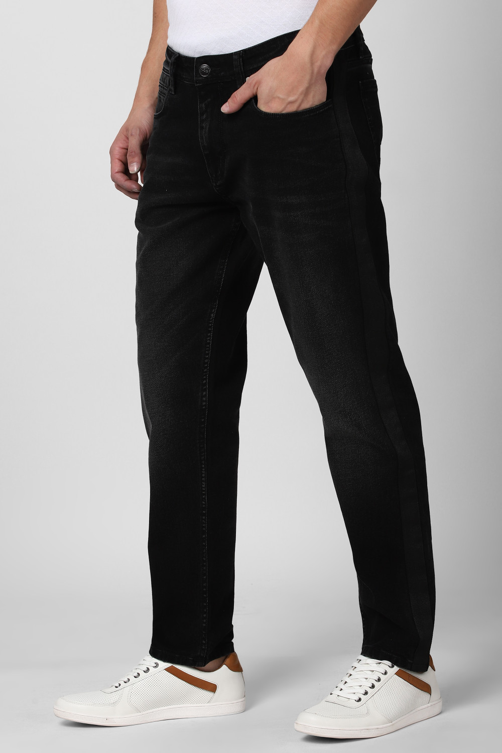 Image of PETER ENGLAND Tapered Fit Men Black Jeans