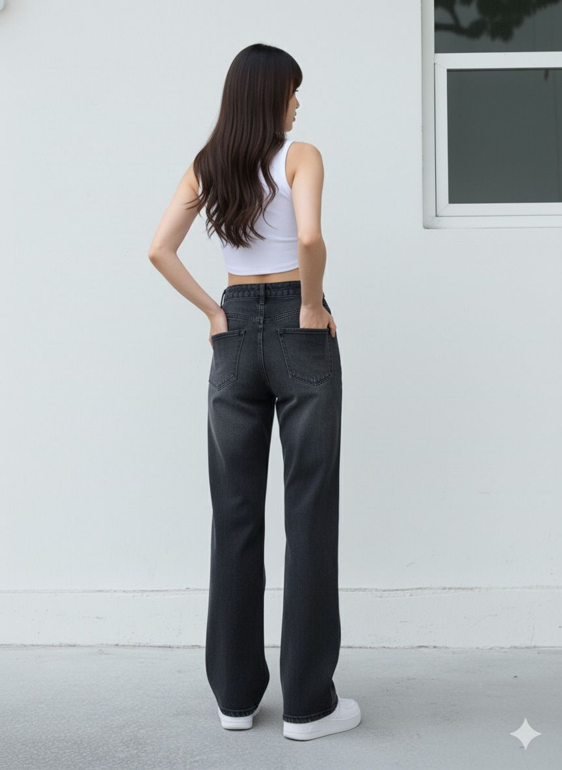 Image of JIVICLOTH Boyfriend Women Black Jeans