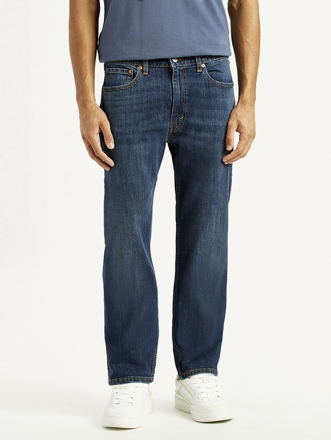 Image of LEVI'S 505 Straight Fit Men Dark Blue Jeans