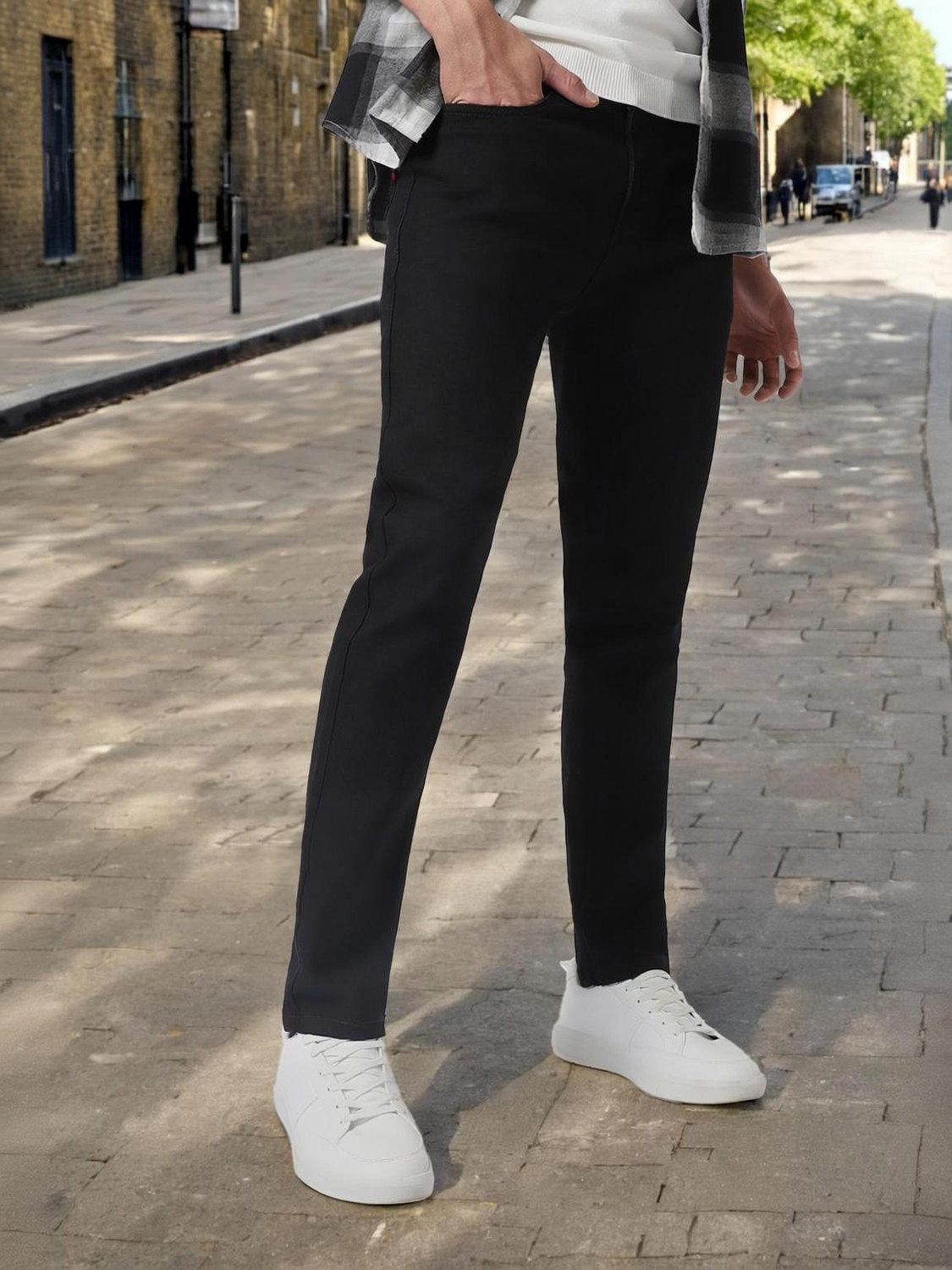 Image of Urbano Fashion Slim Men Black Jeans