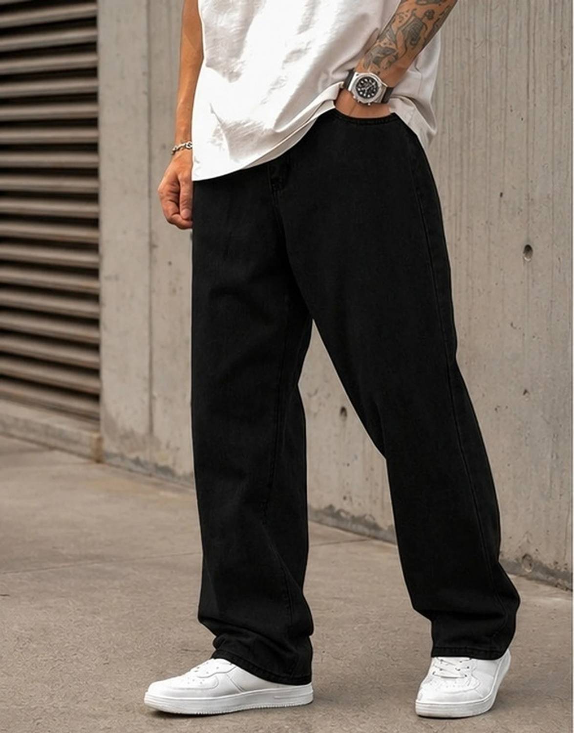 Azurettire Straight Fit Men Black Jeans - Image 1